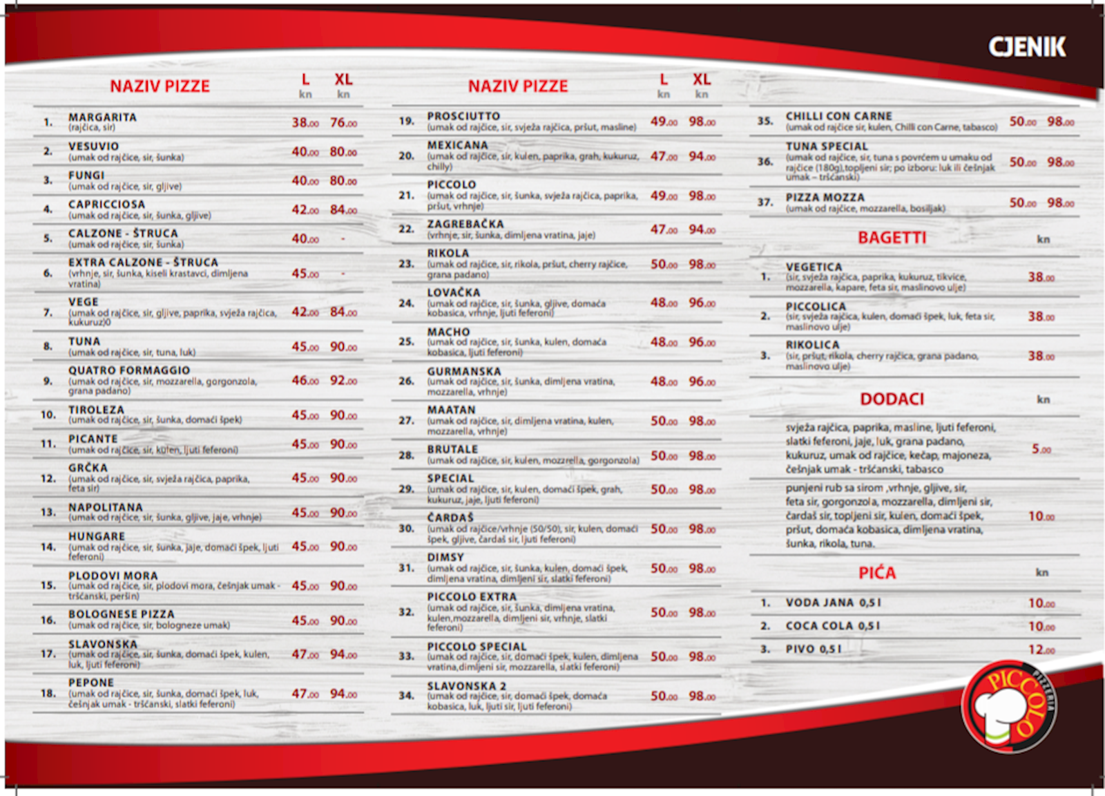 PIZZERIA PICCOLO Dostava